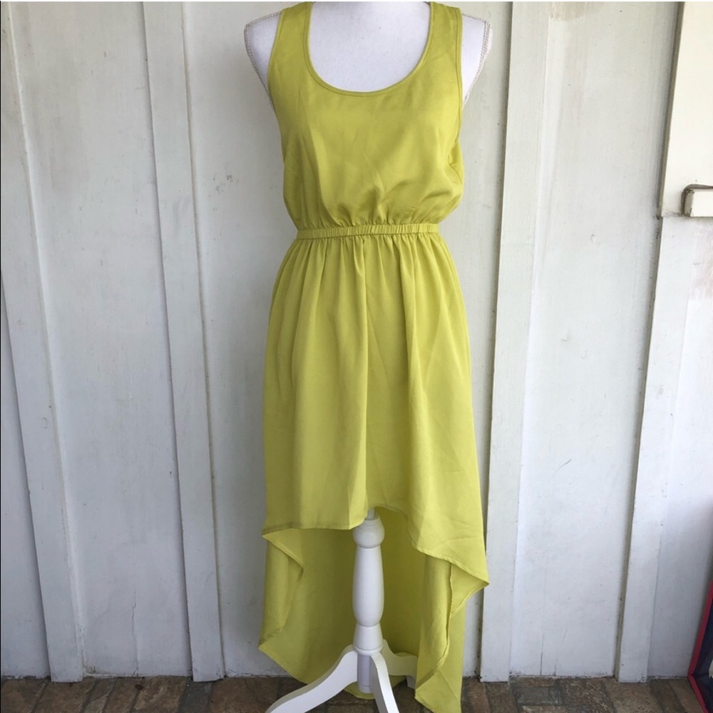 Ally Chartreuse High Low Maci Dress